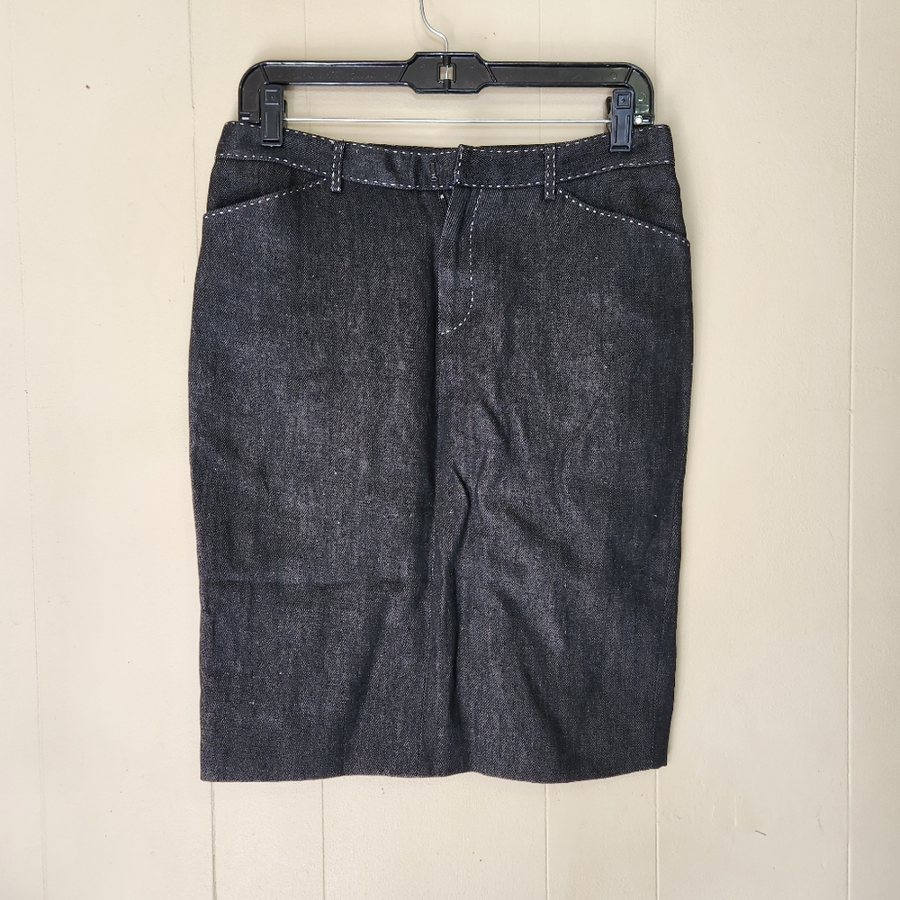 Ralph Lauren Purple Label Black washed Linen Skirt
